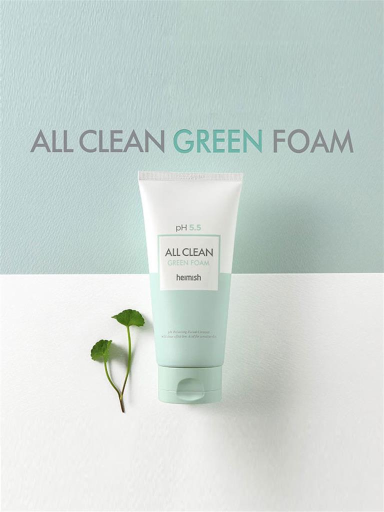 Heimish All Clean Green Foam | Düşük pH Vegan Yüz Temizleme Köpüğü 150g